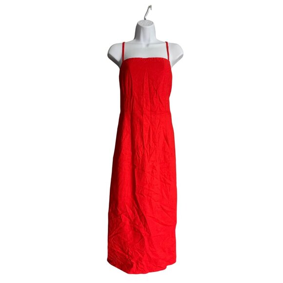 Wild Fable Junior Teens Red Sleeveless Sundress Square Neck Midi Length Size 17 - Picture 3 of 9